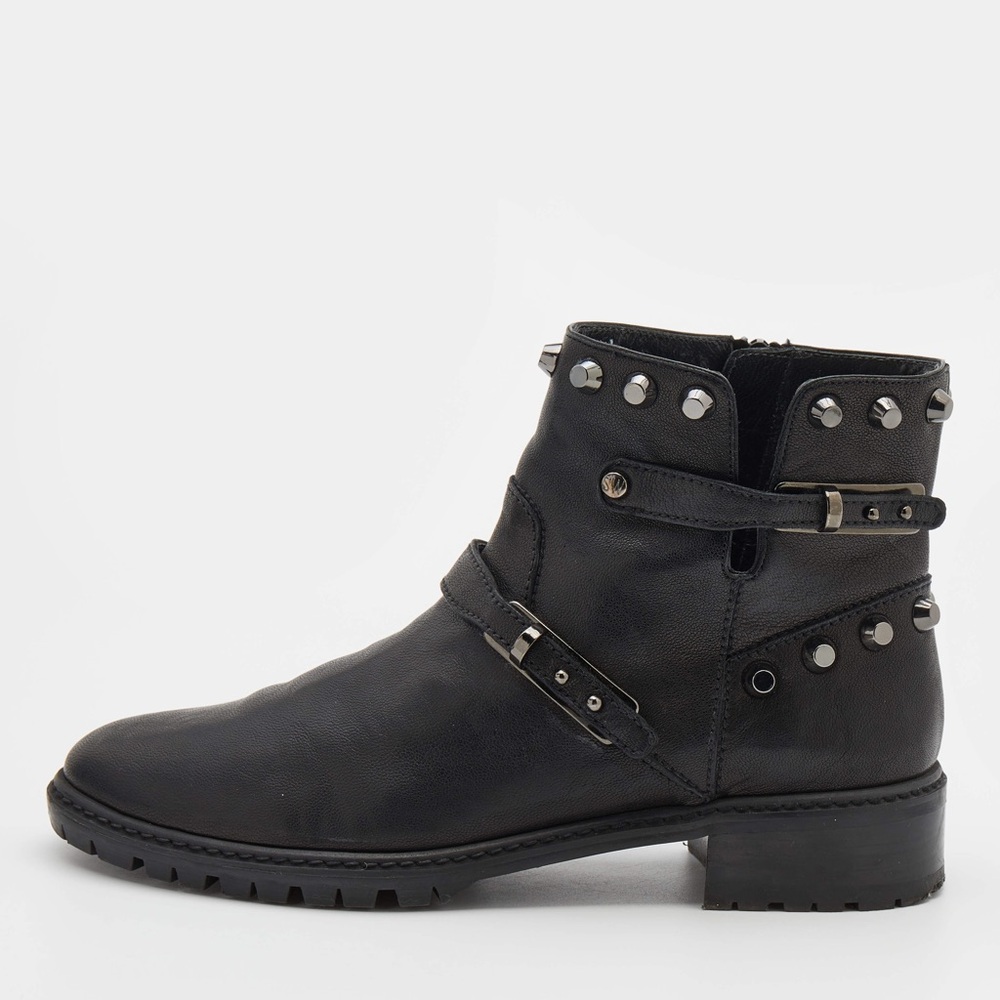 Stuart Weitzman Studded Black Ankle Boots